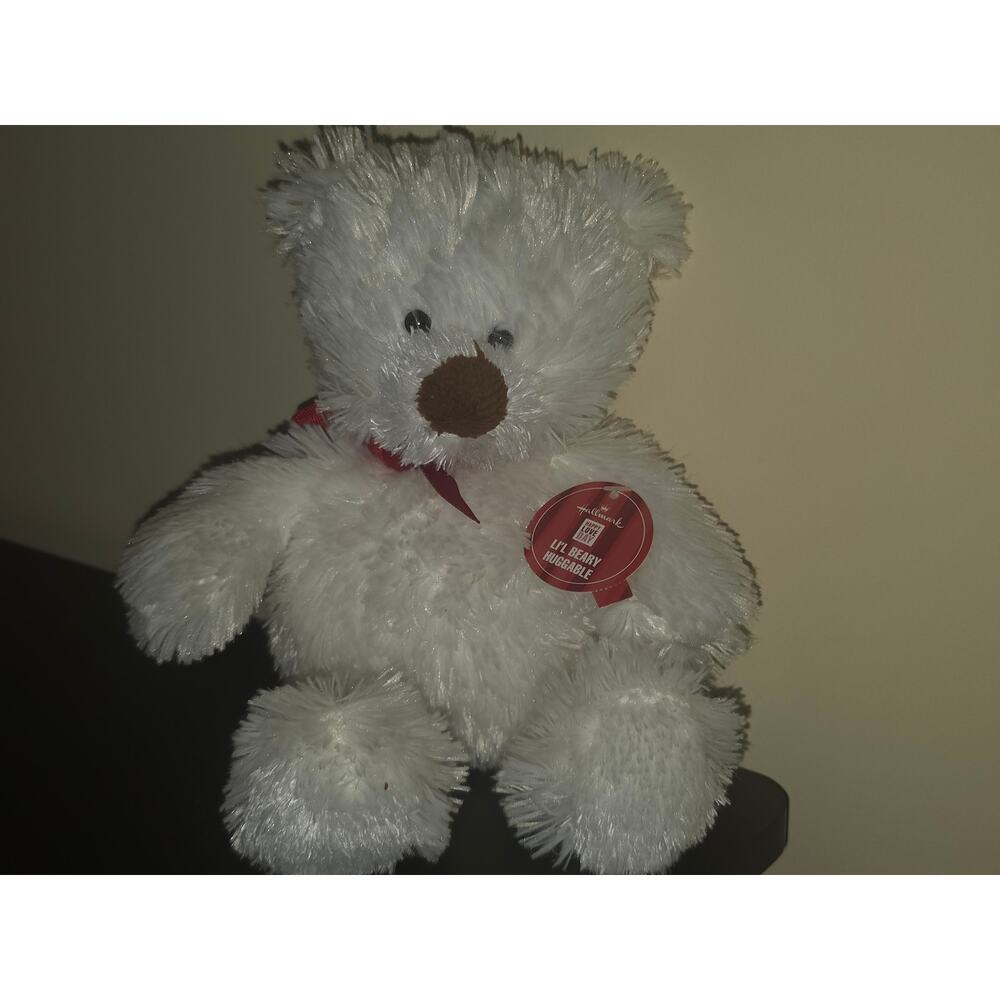 Hallmark Beary Huggable Bear Plush Soft Toy Valentine Love Red Bow Fluffy Cuddle